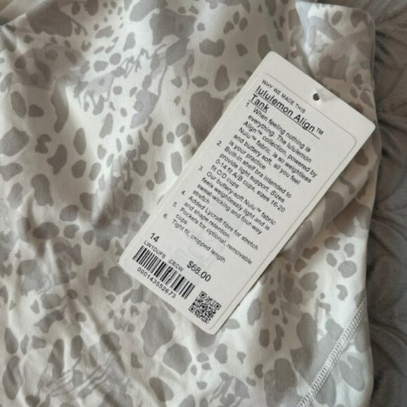 Lululemon Align Tank V-Neck Cheetah Camo Size A/B (Size 14) - Picture 5 of 5